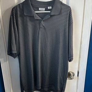 IZOD Men's Polo Shirt in Charcoal Stripes